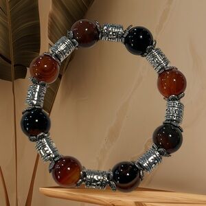 20216 Bloodstone (brown/black/orange) bracelet